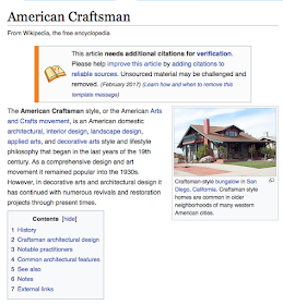 Wikipedia article on American Craftsman architectural style
