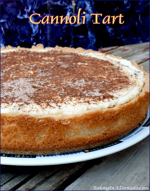 Cannoli Tart, a favorite Italian dessert made into a tart. | recipe developed by www.BakingInATornado.com | #recipe #dessert