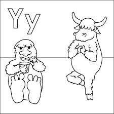 Y For Yeti Alphabet Coloring Sheet