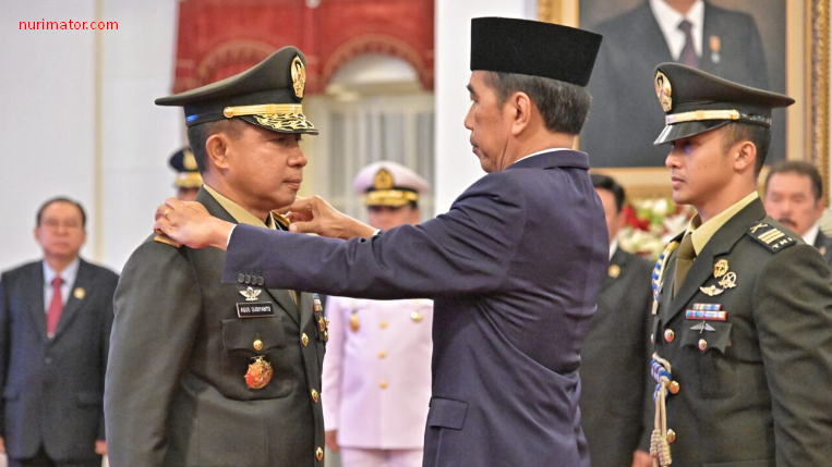 President Jokowi inaugurates Agus Subiyanto as the Commander-in-Chief of the Indonesian National Armed Forces (TNI).