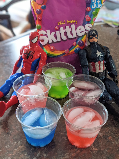 skittles drink, skittles and sprite, drink experiment, super drinks, dissolving skittles, Superhero drinks, superhero inspired drink