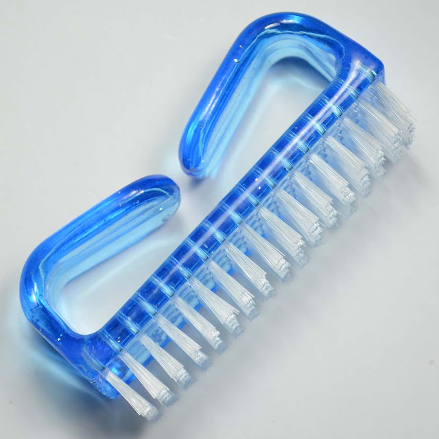 blue nail cleaning brush