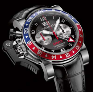 Graham  model Chronofighter Oversize GMT Red and Blue