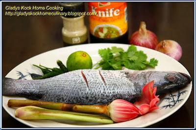 Nyonya Style Steamed Fish Ingredients and Spices Preparation