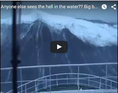 Anyone else sees the hell in the water?? Big boat in rough seas