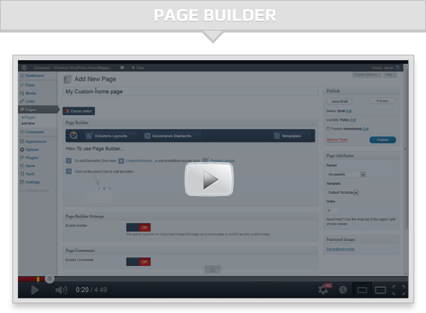 drag and drop page builder