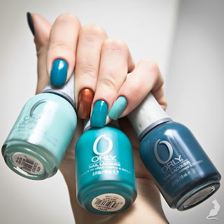 Orly Saphire Silk + Catrice Bird Flyuing High + Catrice Copper Cabana + Orly Viridian Vinyl + Orly Gumdrop