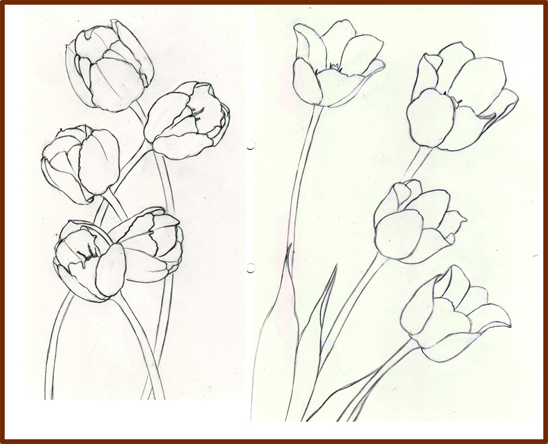 Weekly : Doodles and tuts: How to draw Tulips: Method 5