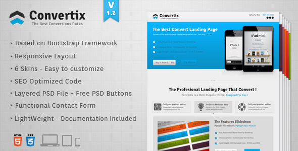 Convertix - Premium Responsive Landing Page - ThemeForest Item for Sale