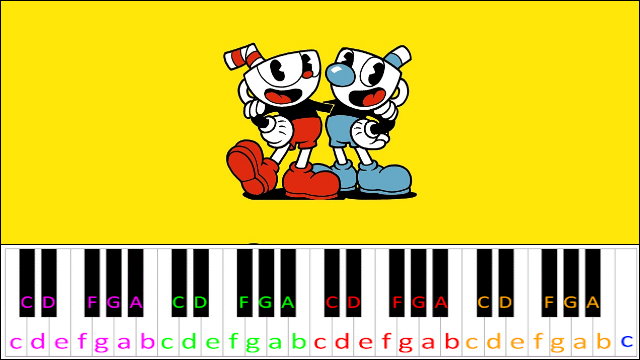 Cuphead Opening Theme Don't Deal With the Devil (Hard Version) Piano / Keyboard Easy Letter Notes for Beginners