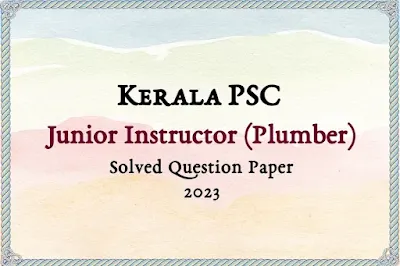 Jr Instructor (Plumber) Answer Key | 12/09/2023