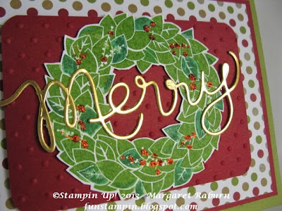 Fun Stampin' with Margaret!  A Banner Christmas, Season of Style DSP.  Deco Label Framelits for a contemporary Christmas card. SU