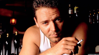 Russell Crowe Charismatic Handsome Actor With Cigarette Pose