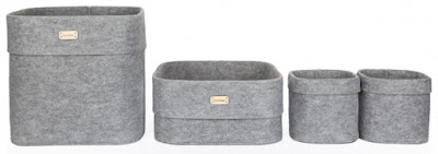 felt boxes, gray, three sizes