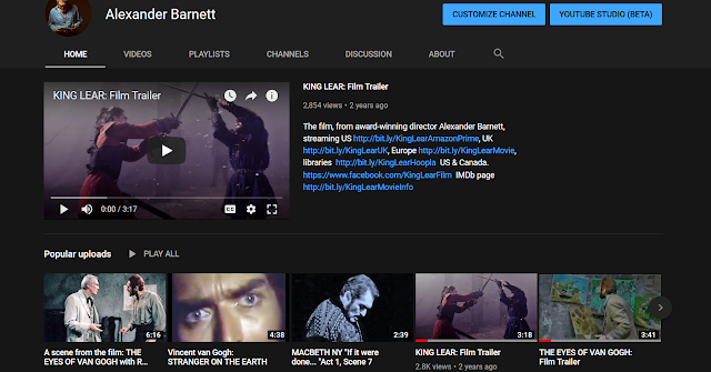 Alexander Barnett film and stage clips