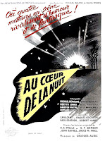 AU COEUR DE LA NUIT. Francia: 120 x 160 cms. Firma: R. V. Imprenta: Stendhal Publicité, París. AL MORIR LA NOCHE. Dead of Night. 1945. Reino Unido. Dirección: Alberto Cavalcanti, Charles Crichton, Basil Dearden, Robert Hamer. Reparto: Michael Redgrave, Googie Withers, Mervyn Johns, Roland Culver, Mary Merrall, Anthony Baird, Sally Ann Howes, Robert Wyndham, Judy Kelly, Miles Malleson, Ralph Michael, Basil Radford, Naunton Wayne, Peggy Bryan, Allan Jeayes, Elisabeth Welch.