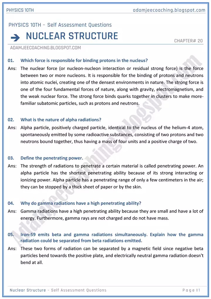 nuclear-structure-self-assessment-questions-physics-10th