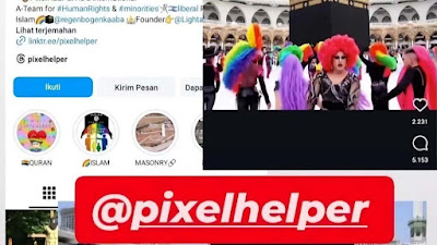 Heboh Video Ka'bah Dikelilingi Simbol LGBT, Warganet Serukan Report Akun Pixel HELPER