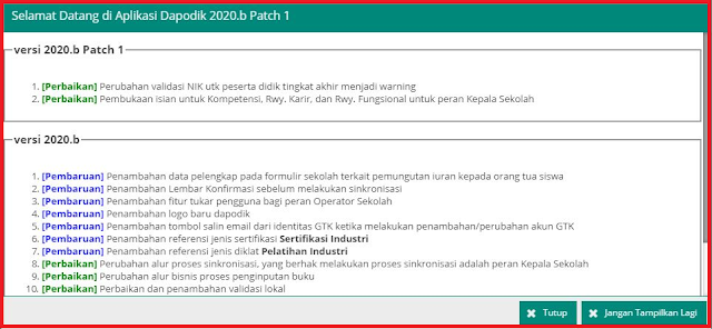 Update PATCH 1 DAPODIKDASMEN VERSI 2020.B