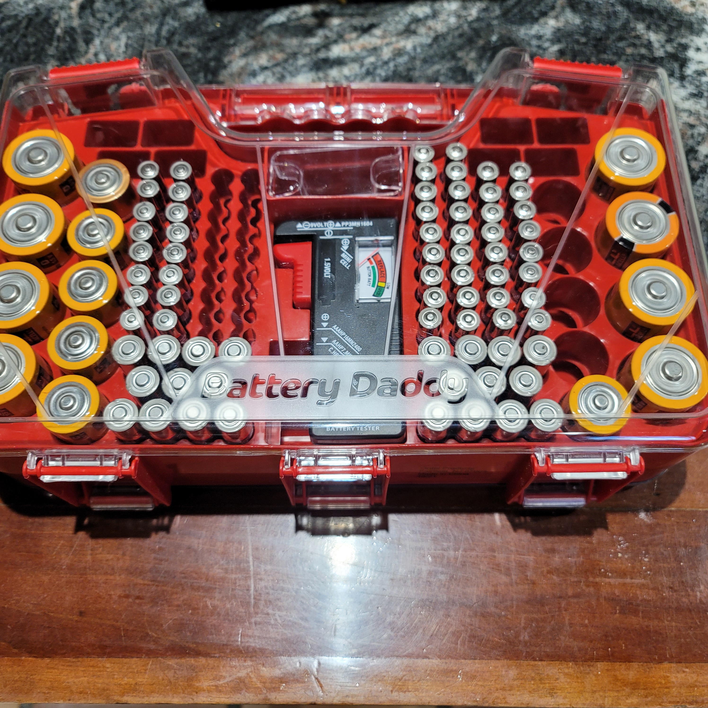 Battery Daddy Battery Organizer Storage Case with Tester -Protects 180  Batteries