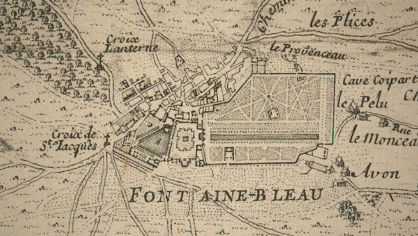 plan de Fontainebleau par Nicolas de Fer, 1697.