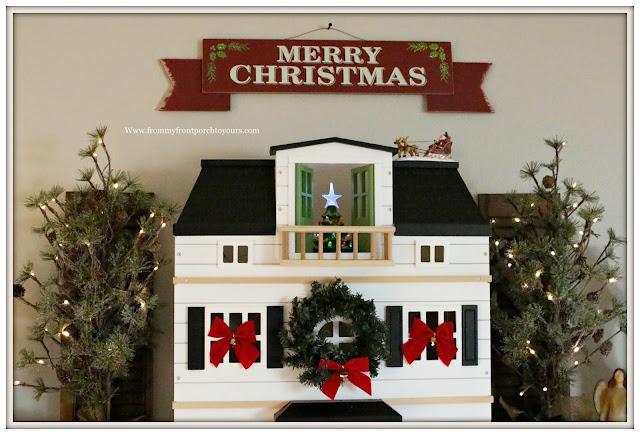 French Country- Farmhouse-Hearth & Hand-Doll House-Balsam Hill Trees- Christmas Mantel-From My Front Porch To Yours