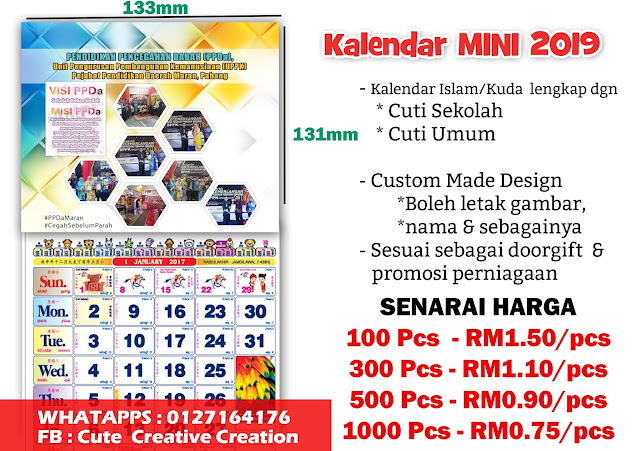 tempah kalendar murah