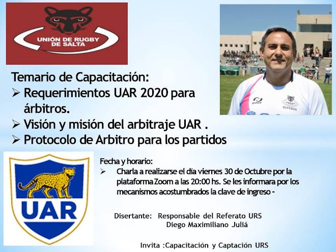 Capacitaciones para árbitros del Unión de Rugby de Salta