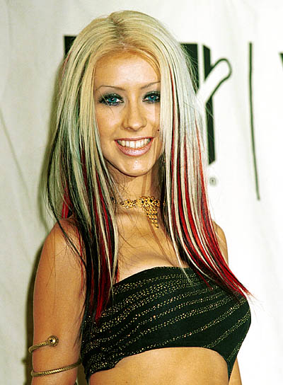 christina aguilera with black hair