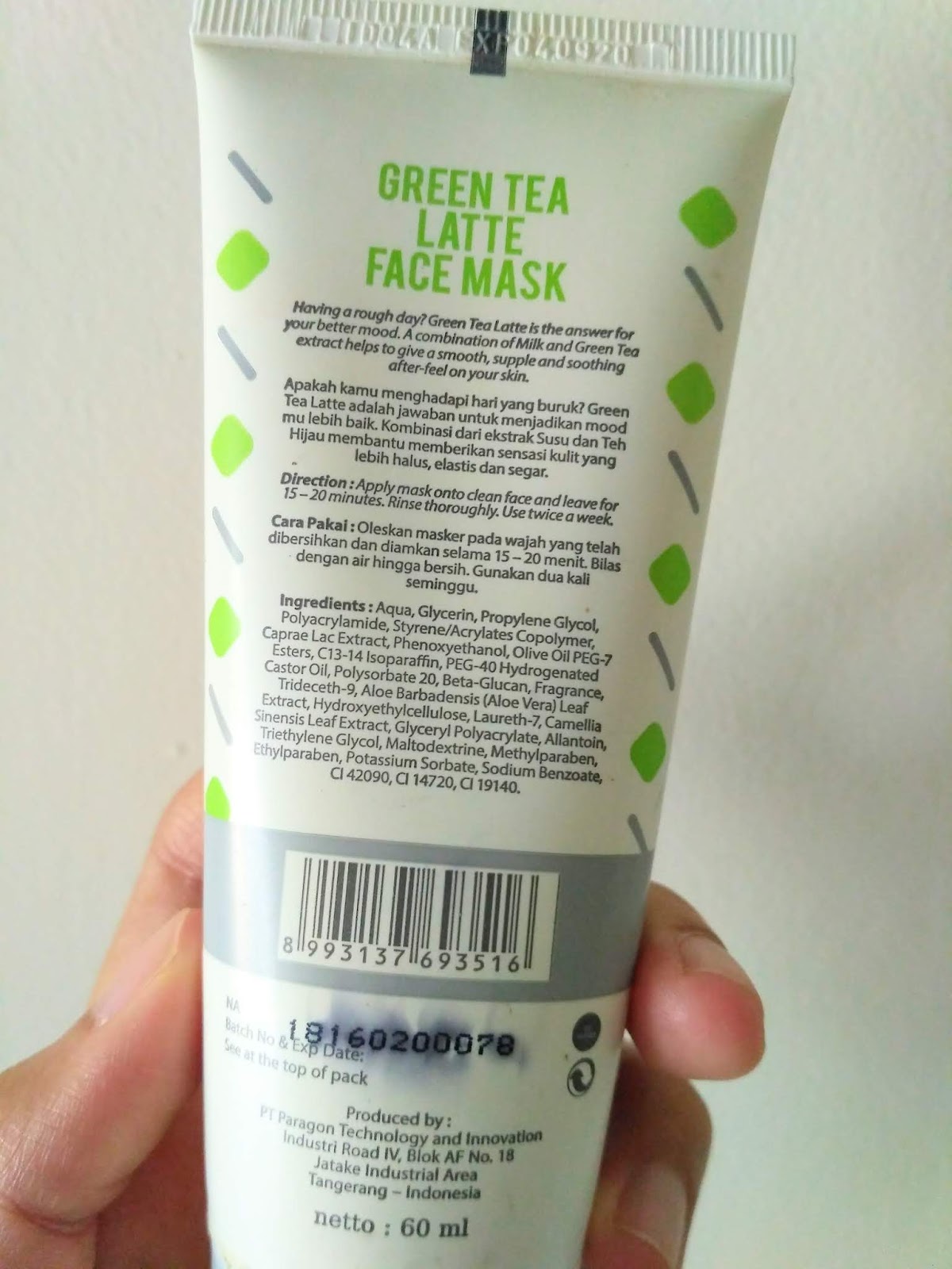 Catatan Lathifah ♥: Review Emina Green Tea Latte Face Mask (Masker 25 Ribu)