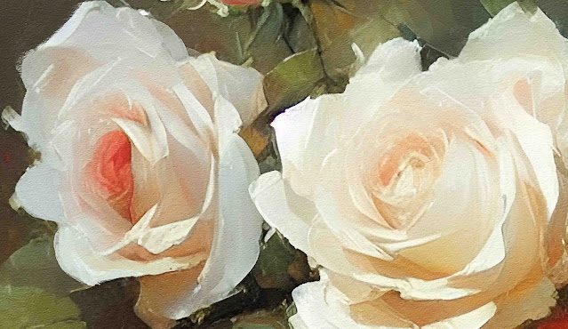 detail of rose painting by varnachitra