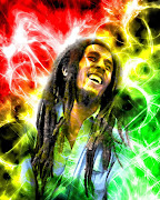 Bob Marley with the universal colours of Ras Tafari (bob marley by antiemo)