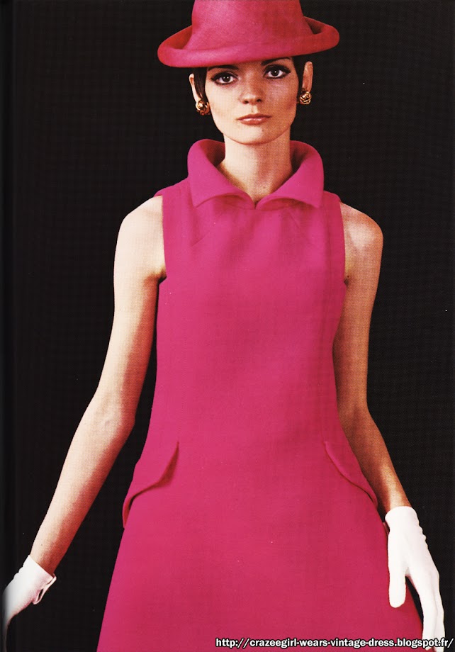 1967 pink dress 60s Pierre Cardin 1960 