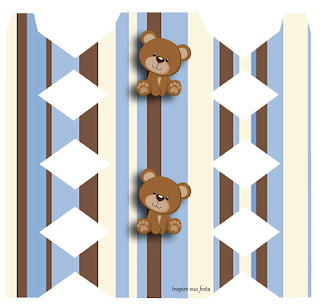 Little Bear with Stripes: Free Printable Invitations, Boxes and Party Printables.