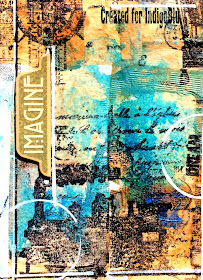 Art journal page by Solange Marques featuring IndigoBlu stamps.-02