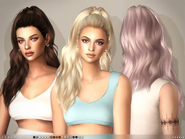 sims 4 com mods de cabelo de várias cores