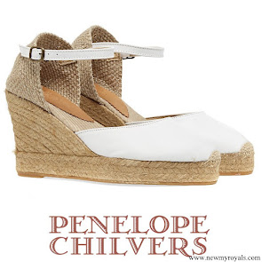 The Countess of Wessex wore Penelope Chilvers High Mary Jane Leather Espadrilles