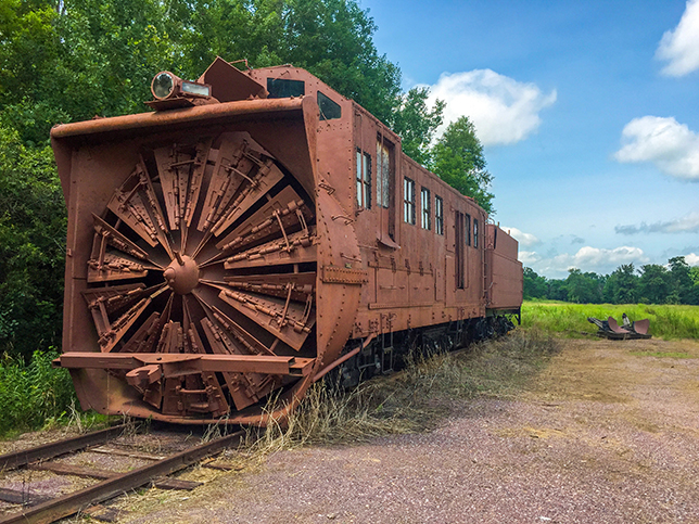 Snowplow at the Mid-Continent Railroad Museum in North Freedom