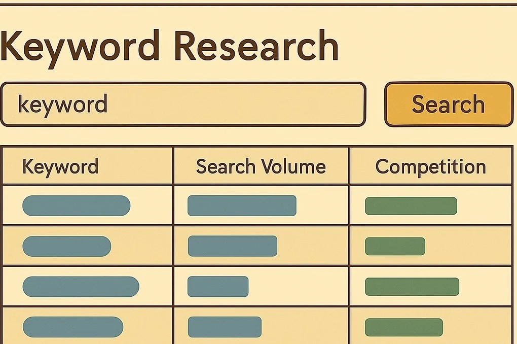 a keyword research tool displaying search volume and competition data for targeted Google Ads keywords.