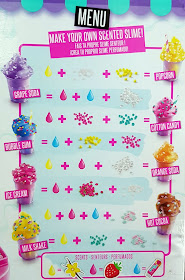 So Slime DIY Slimelicious Station menu what to mix to create scents flavours