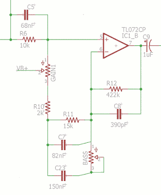 Klon bass potentiometer mod