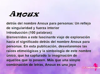 significado del nombre Anoux