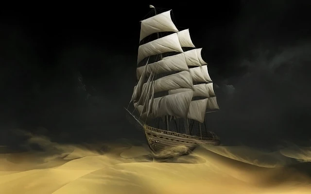 Barco no Deserto Wallpaper