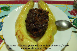 Vie quotidienne de FLaure: Bananes accompagnées de riz au lait chocolat / coco