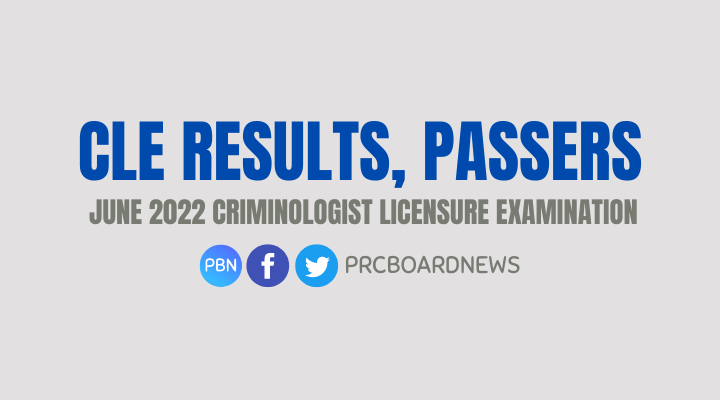 CLE RESULT: June 2022 Criminology board exam list of passers