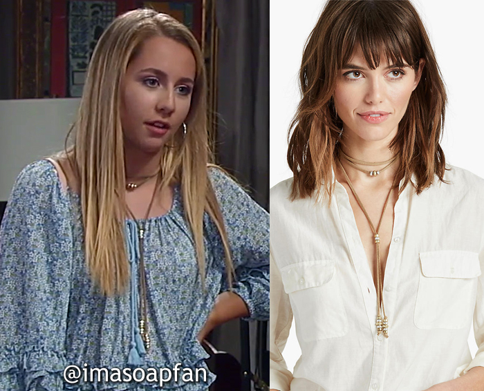 Josslyn Jacks, Eden McCoy, Brown Leather Choker Necklace, Lucky Brand, General Hospital, GH