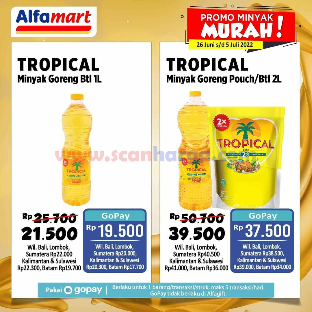 ALFAMART Promo Minyak Murah! Beli Tropical Harga Cuma Rp. 21.500