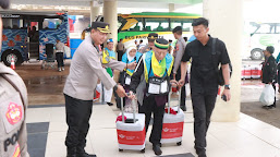 Polres Indramayu Jamin Keamanan Proses Kedatangan Calon Jamaah Haji Kloter 2 dari Kota Bandung