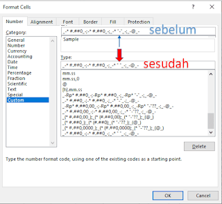 Mengganti angka nol dengan Format Cell