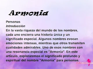 significado del nombre Armonia